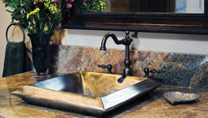 Custom Bathroom Sinks - Custom Stainless Steel Sink - Diamond Spas
